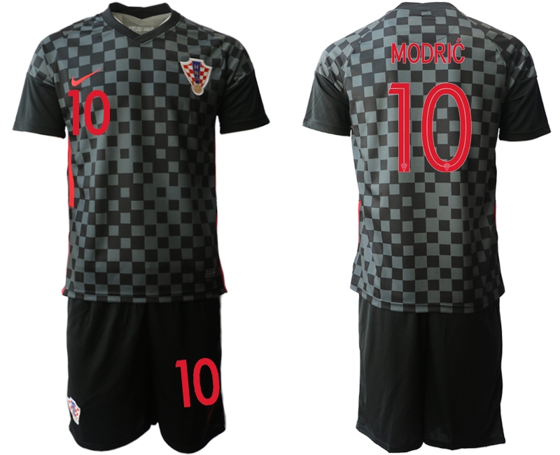 Men 2021 European Cup Croatia black away #10 Soccer Jerseys
